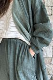 Rustic Nature Bubble Cotton Waterfall Jacket Washed Moss